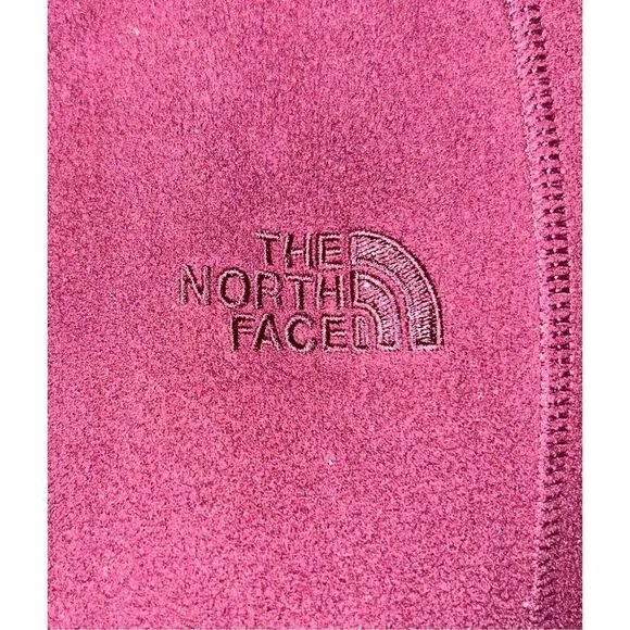 The North Face Jacket Womens M Full Zip Long Sleeve Fuzzy Fleece Lined Burgundy