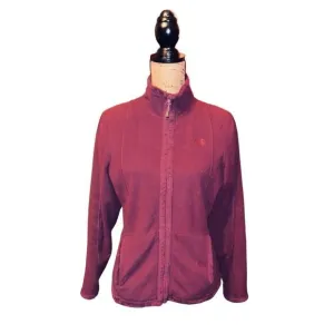 The North Face Jacket Womens M Full Zip Long Sleeve Fuzzy Fleece Lined Burgundy
