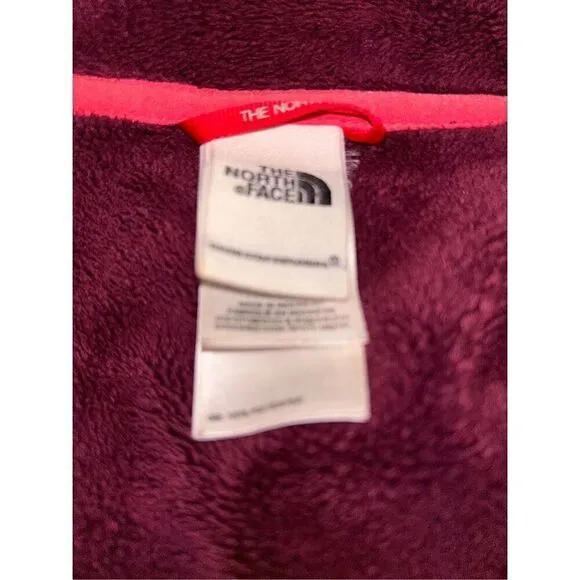 The North Face Jacket Womens M Full Zip Long Sleeve Fuzzy Fleece Lined Burgundy