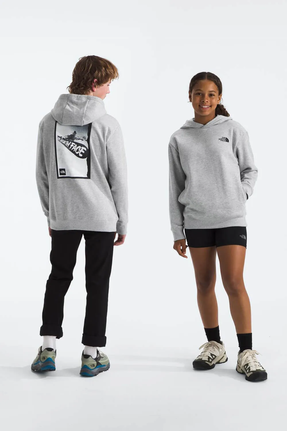 The North Face Teen Snow Camp Fleece Hoodie for Big Kids in Light Grey Heather | NF0A8B1T-DYX
