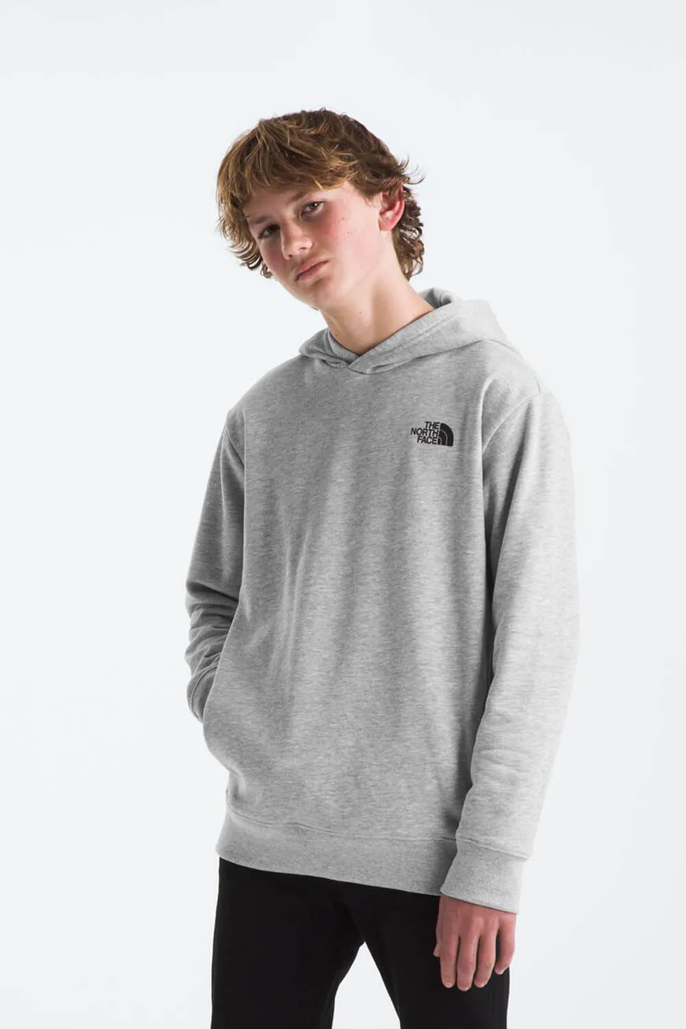 The North Face Teen Snow Camp Fleece Hoodie for Big Kids in Light Grey Heather | NF0A8B1T-DYX