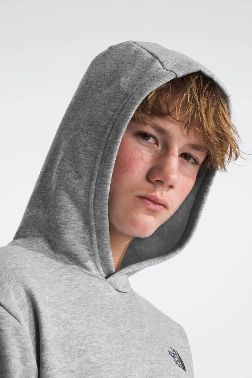 The North Face Teen Snow Camp Fleece Hoodie for Big Kids in Light Grey Heather | NF0A8B1T-DYX