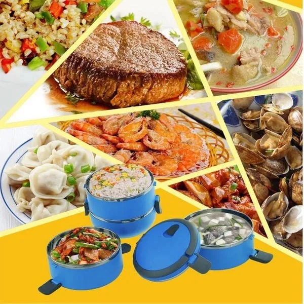Thermal Insulated Lunch Box Picnic Storage Mess Tin Food Jar Multi layer Stainless Steel For Students Outdoor Camping