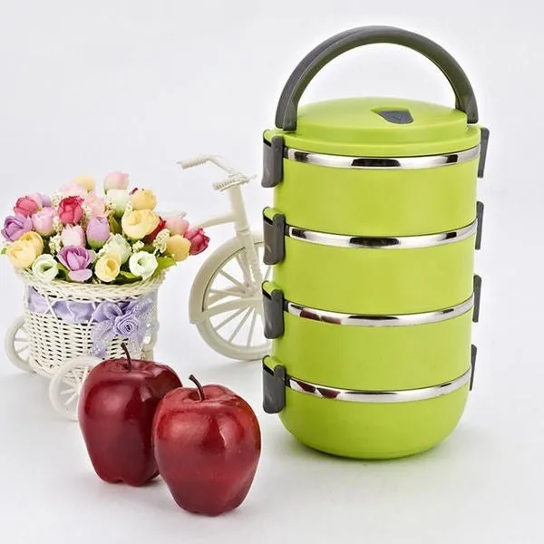 Thermal Insulated Lunch Box Picnic Storage Mess Tin Food Jar Multi layer Stainless Steel For Students Outdoor Camping