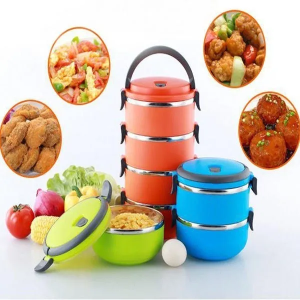 Thermal Insulated Lunch Box Picnic Storage Mess Tin Food Jar Multi layer Stainless Steel For Students Outdoor Camping