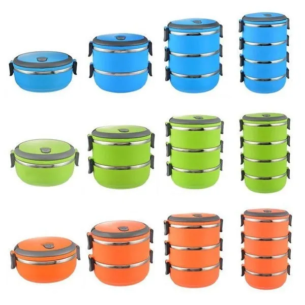 Thermal Insulated Lunch Box Picnic Storage Mess Tin Food Jar Multi layer Stainless Steel For Students Outdoor Camping