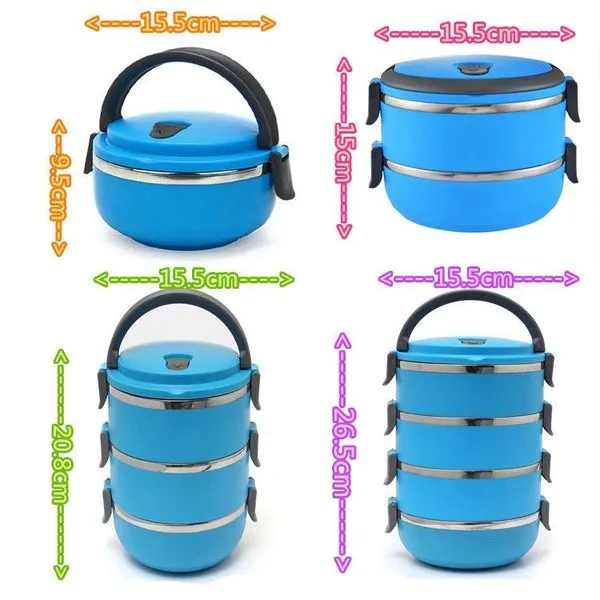 Thermal Insulated Lunch Box Picnic Storage Mess Tin Food Jar Multi layer Stainless Steel For Students Outdoor Camping