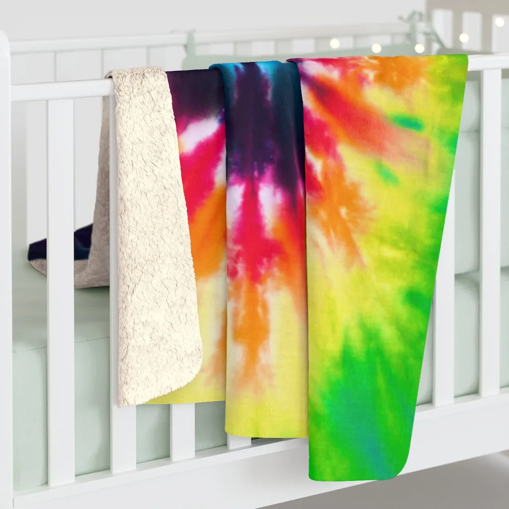 Tie-Dye SATIVA Sherpa Fleece Blanket