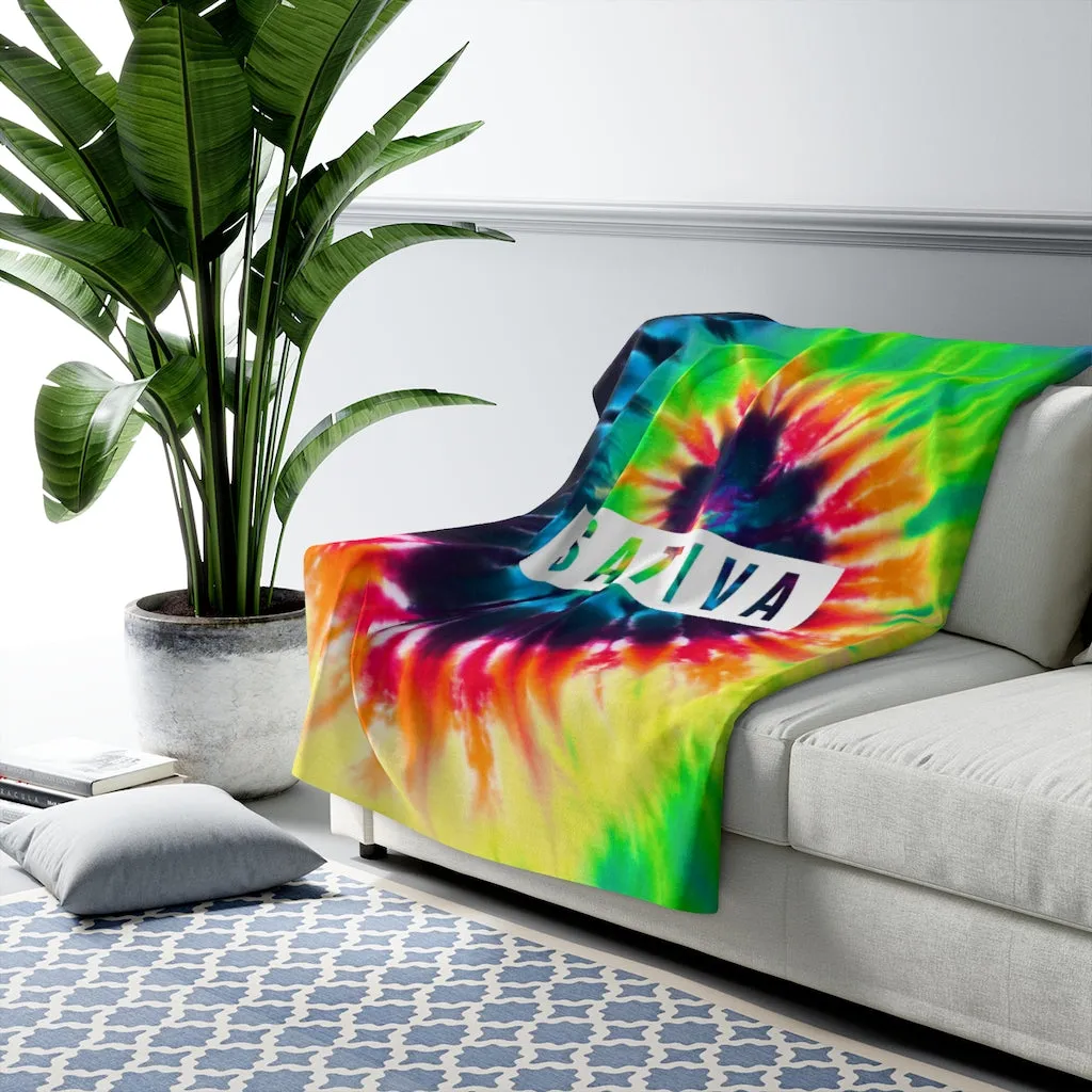 Tie-Dye SATIVA Sherpa Fleece Blanket