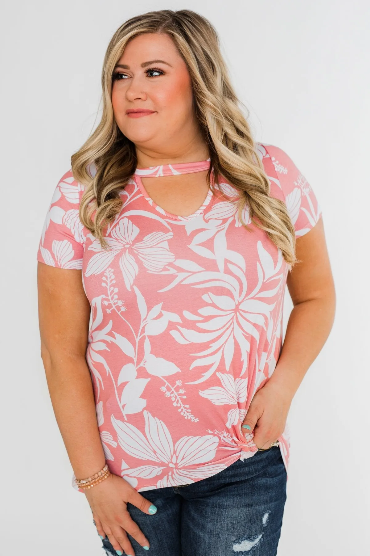 Tropical Adventure Knot Top- Pink