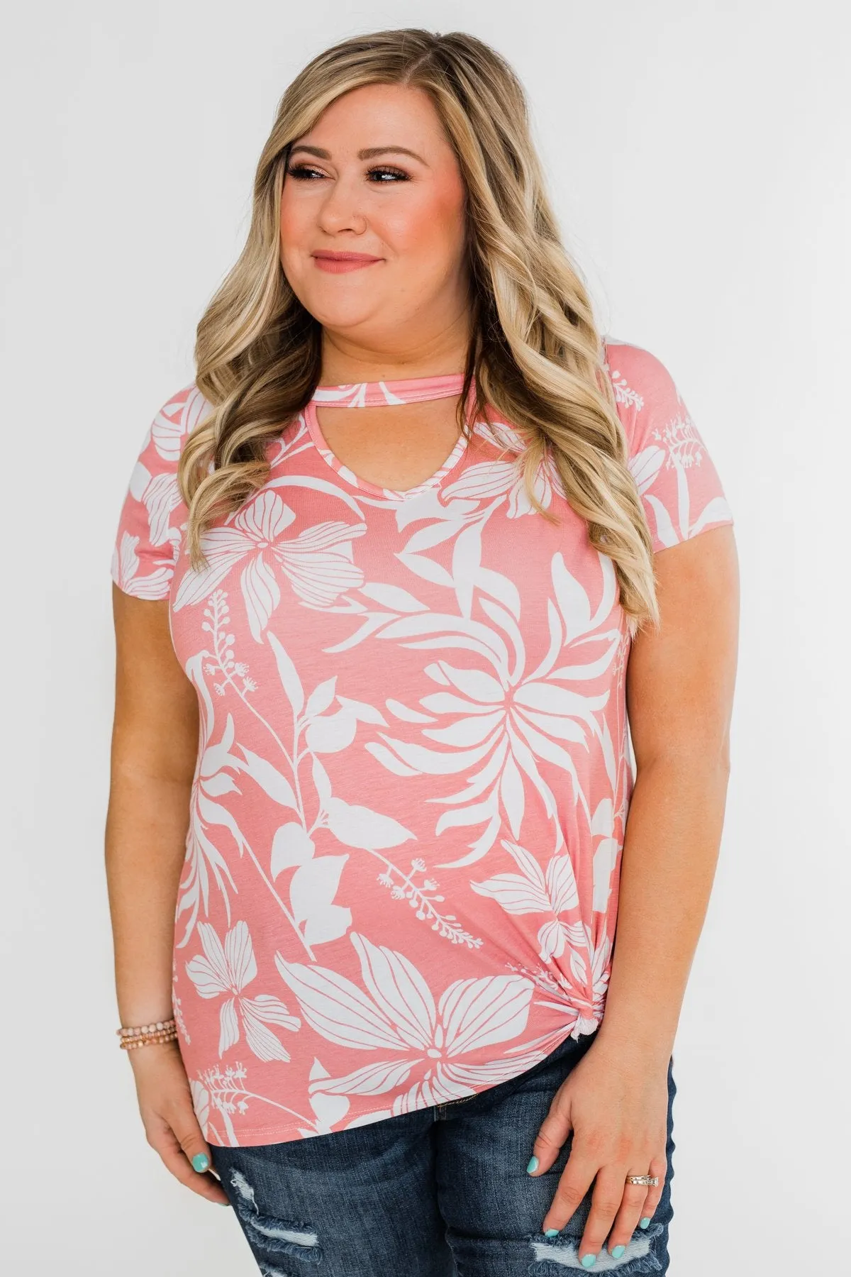 Tropical Adventure Knot Top- Pink