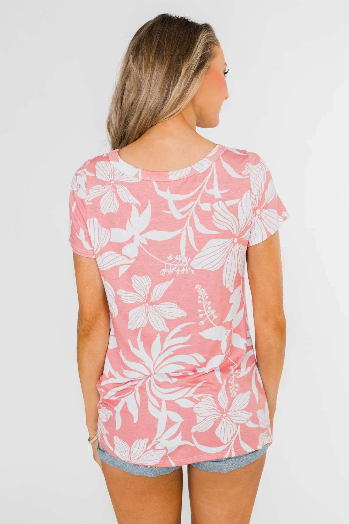 Tropical Adventure Knot Top- Pink
