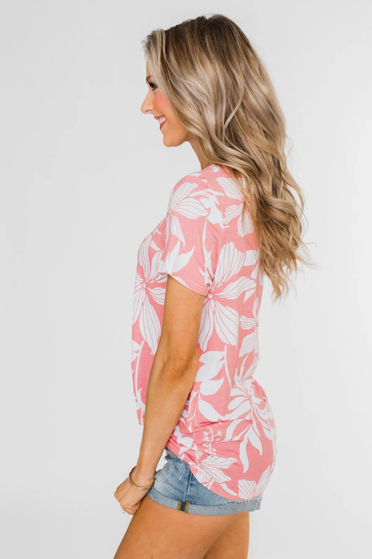 Tropical Adventure Knot Top- Pink