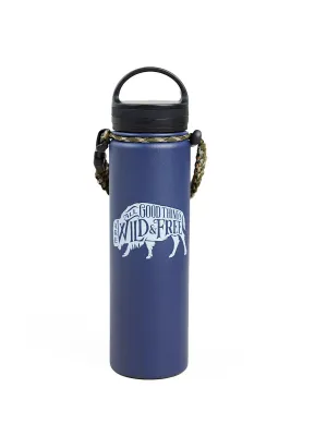 United by Blue 22oz Wild And Free 22oz Insulated Steel Water Bottle Navy