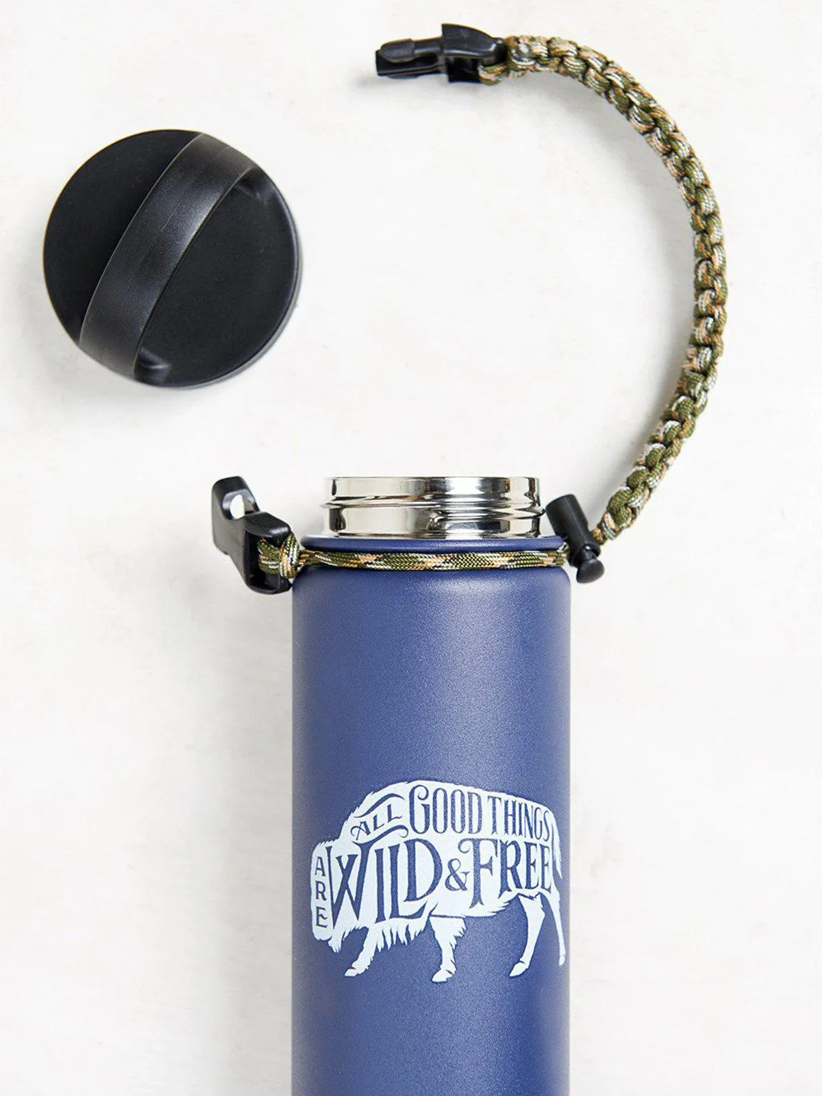 United by Blue 22oz Wild And Free 22oz Insulated Steel Water Bottle Navy