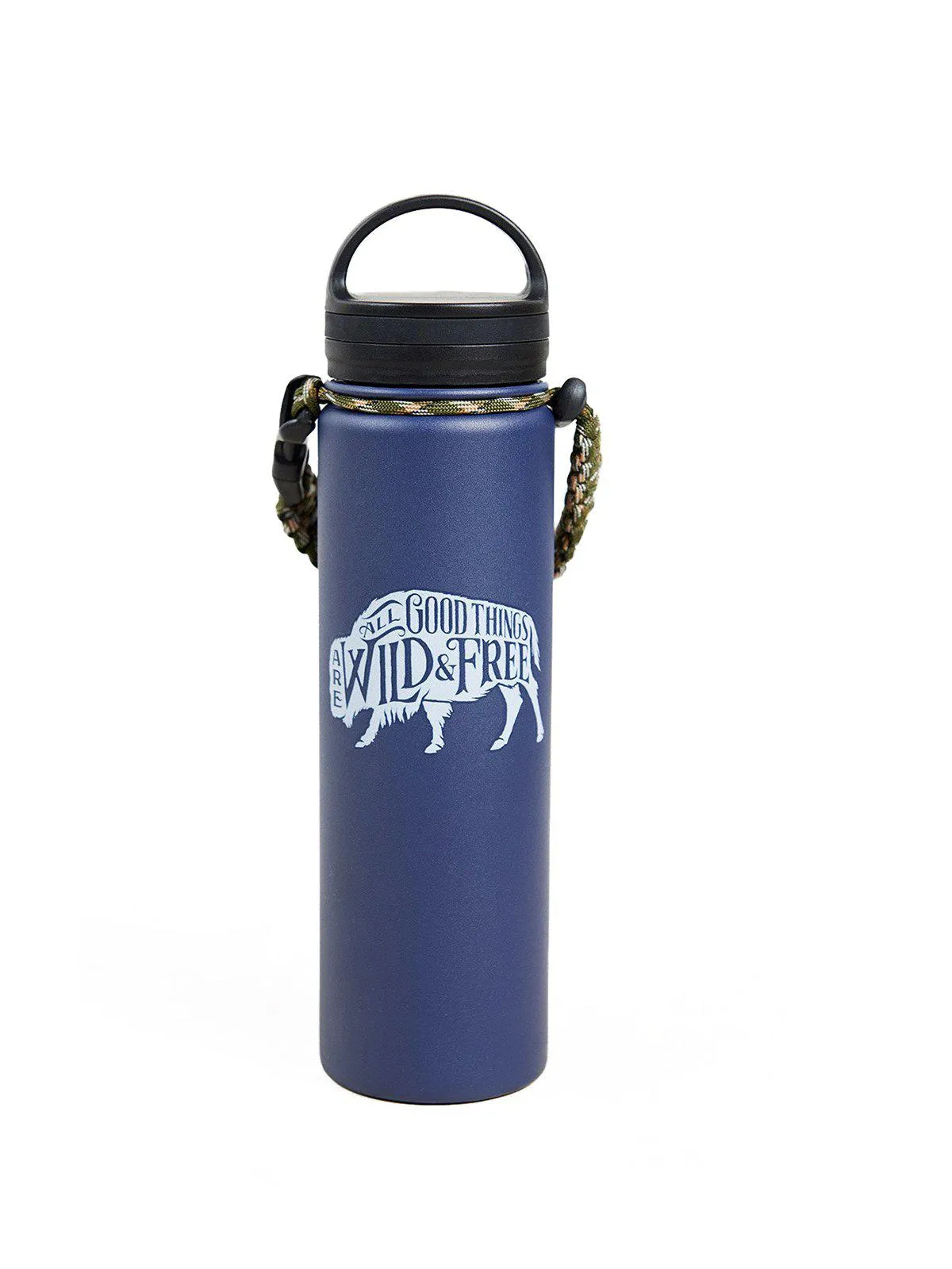 United by Blue 22oz Wild And Free 22oz Insulated Steel Water Bottle Navy