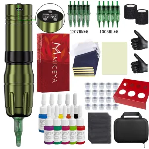 V73 Wireless Tattoo Pen with Miceya cartridges and accessories
