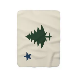 Vintage Maine Flag Sherpa Fleece Blanket