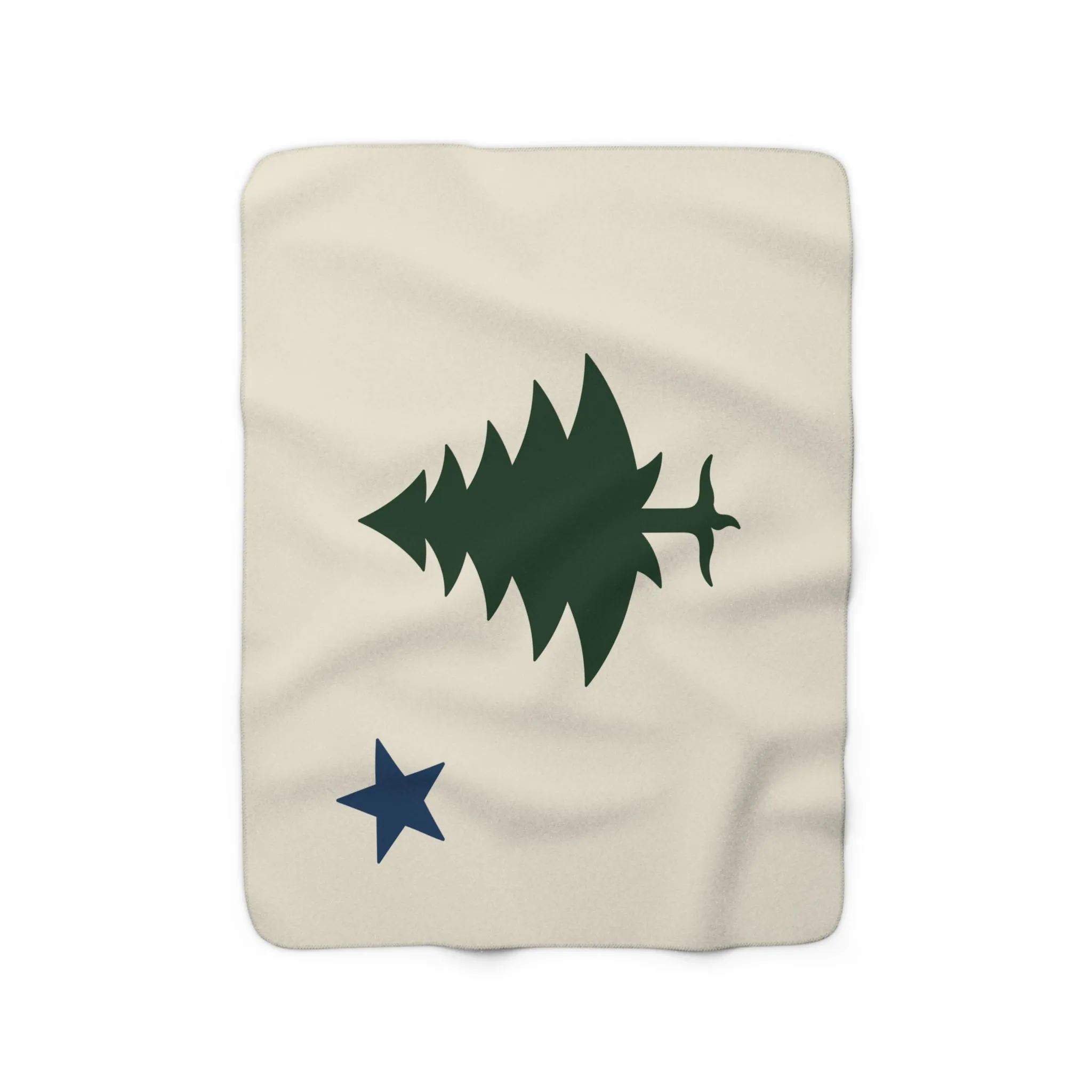 Vintage Maine Flag Sherpa Fleece Blanket