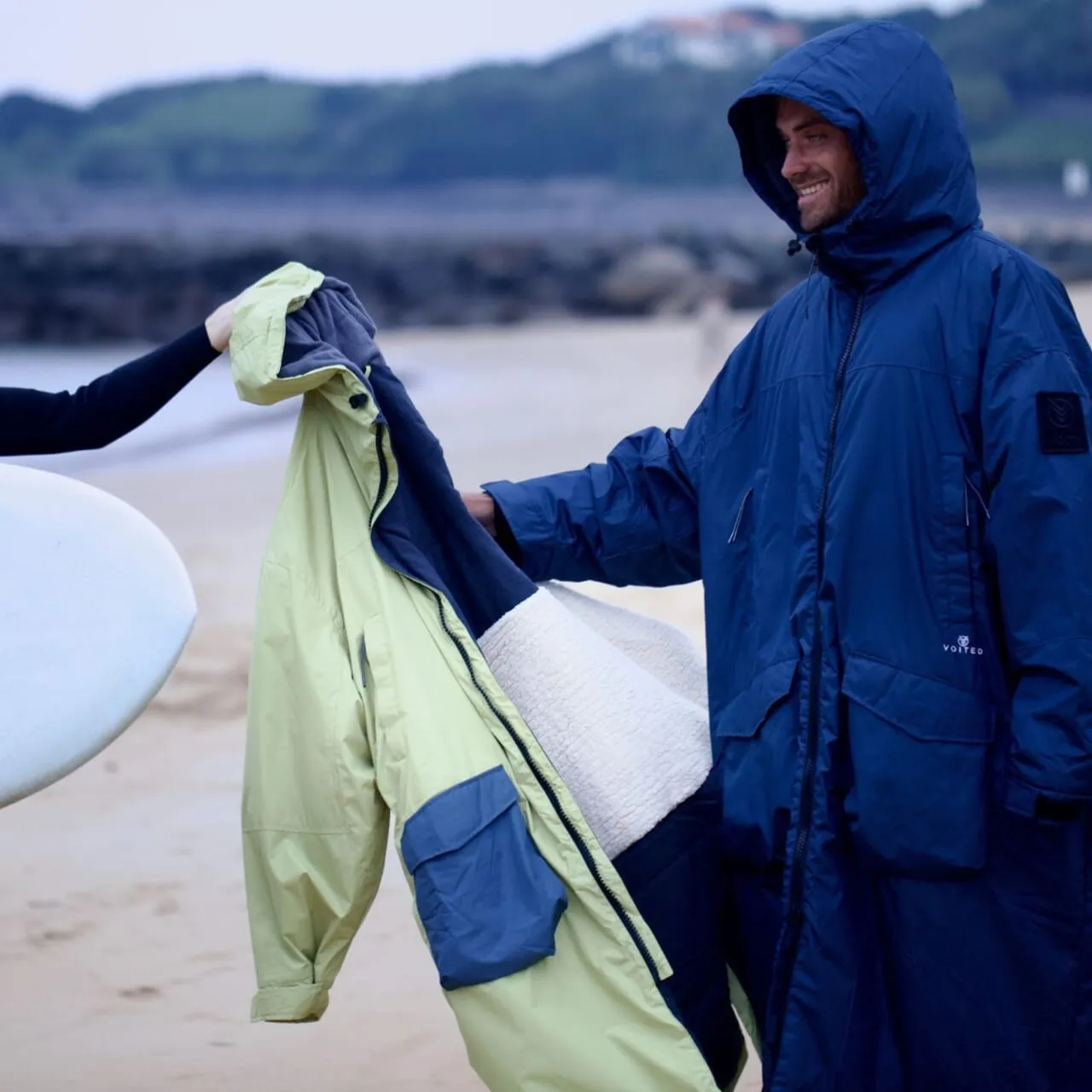 VOITED 2nd Edition Outdoor Change Robe & Drycoat for Surfing, Camping, Vanlife & Wild Swimming  - Ocean Navy