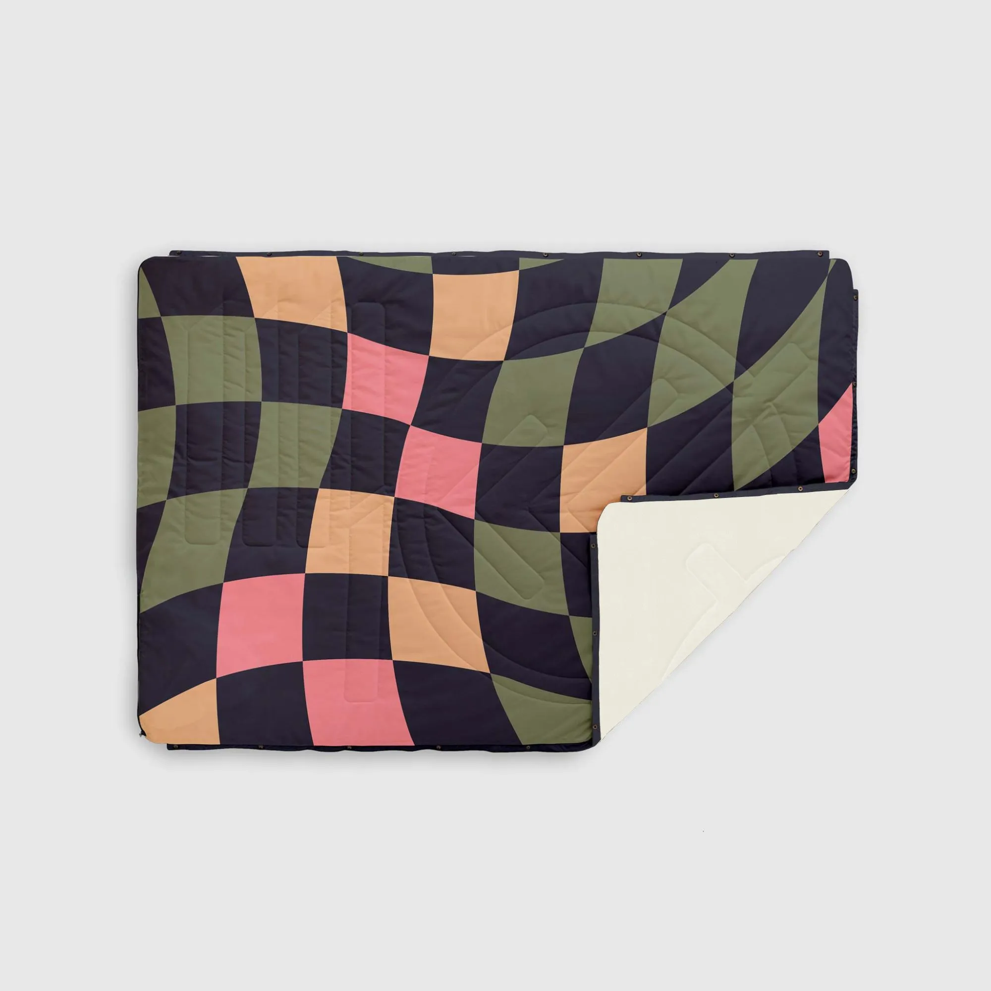 VOITED Mini Traveler Cream Indoor / Outdoor Camping Blanket -Wavecheck
