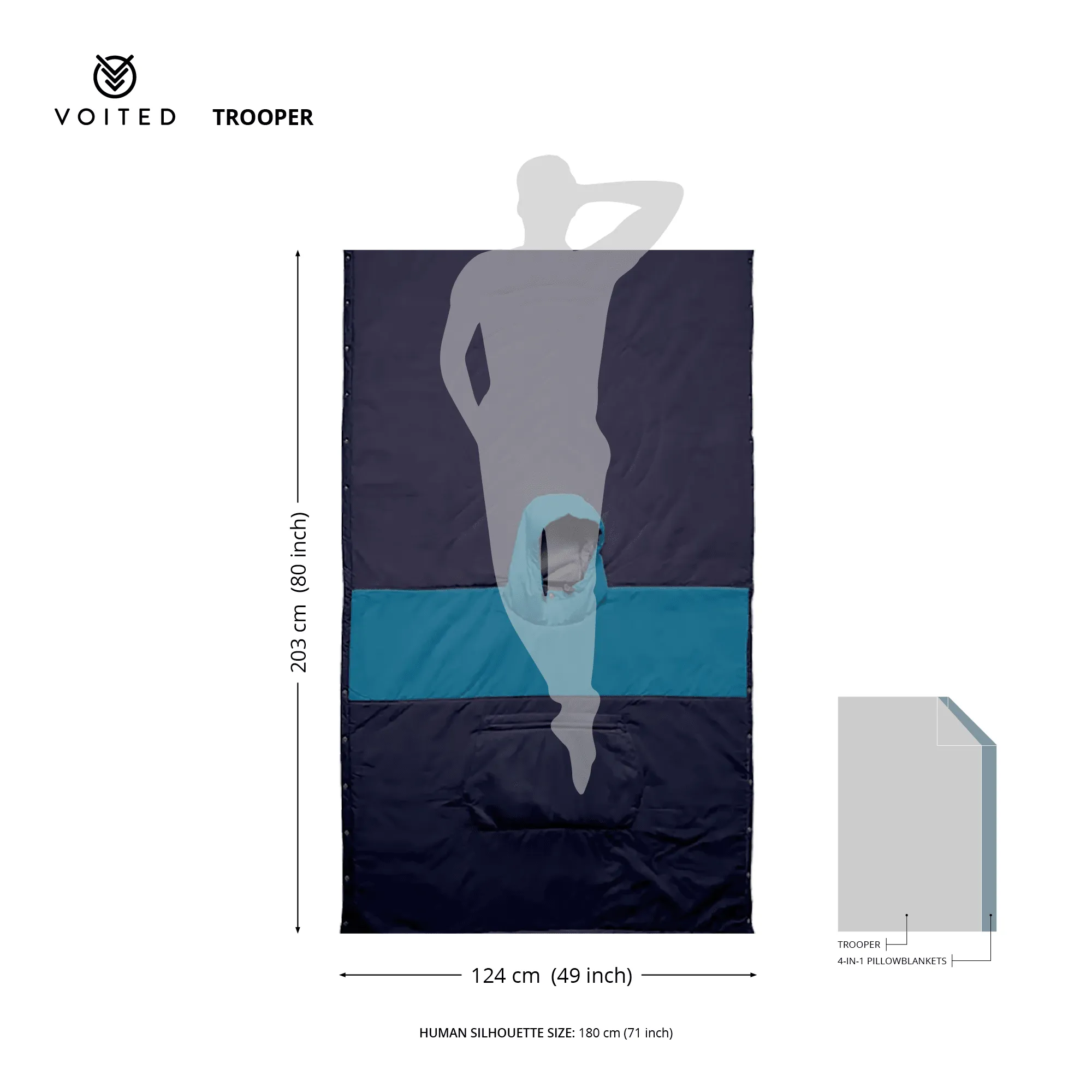 VOITED Trooper Outdoor Premium Poncho-Blanket - Cheeckers