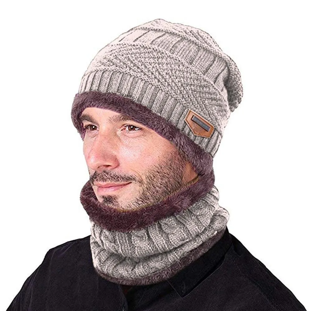 Warme Strickmütze mit Schal(Damen und Herren)