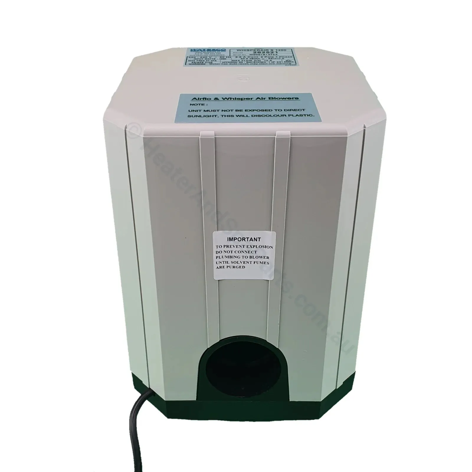Waterco Universal Outdoor Spa Blower - with or without Air Switch - 1200W