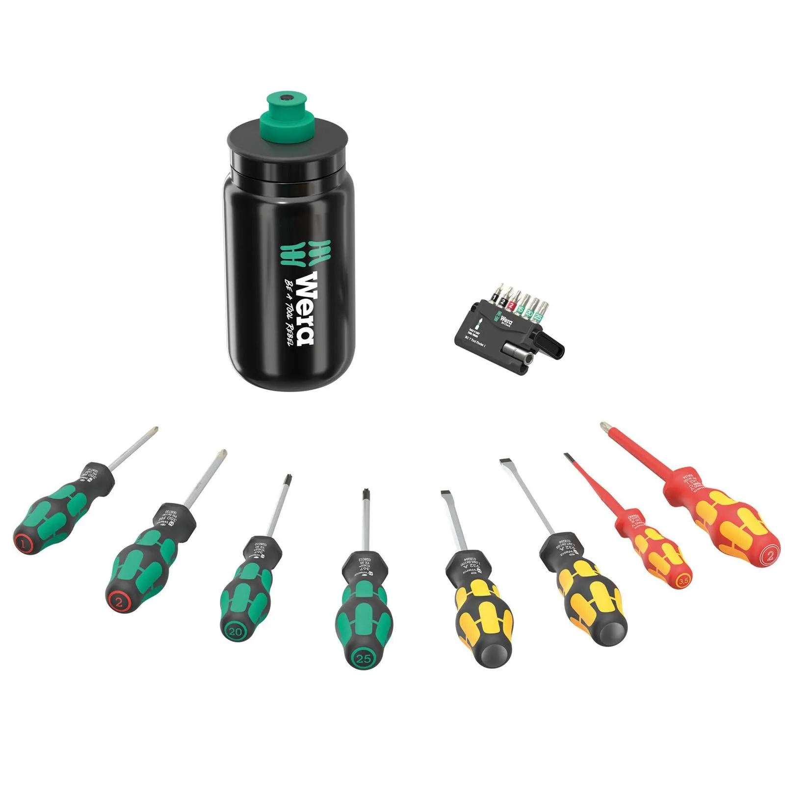 Wera Screwdriver Set with Water Bottle 9540 Kraftform XL Bottle Set 17 Pieces SL PH TX PZ Hex