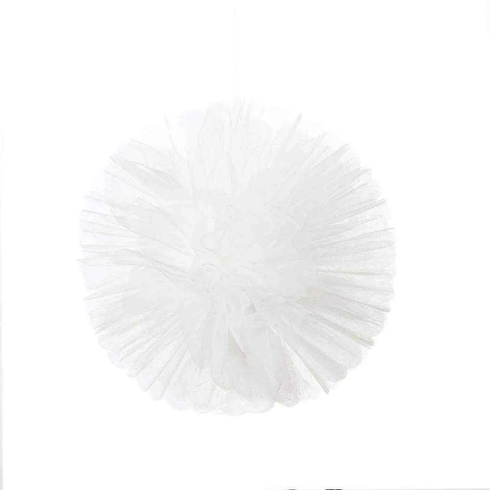 White Tulle Pom Pom - 5" / 13cm
