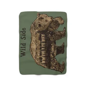 Wild Side Bear Sherpa Fleece Blanket