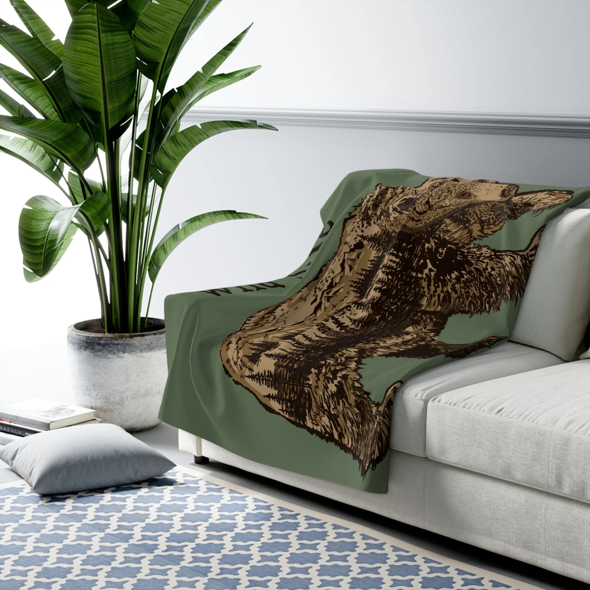 Wild Side Bear Sherpa Fleece Blanket