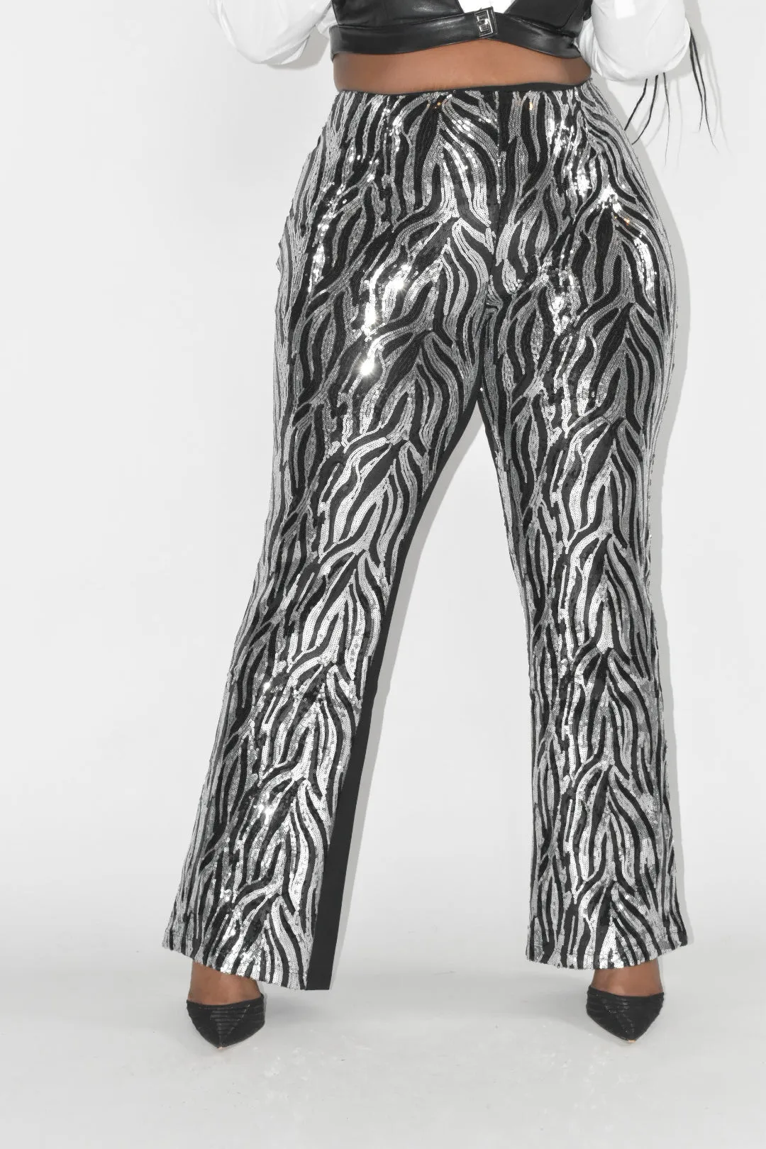 Wild Side Sequin Flared Pants