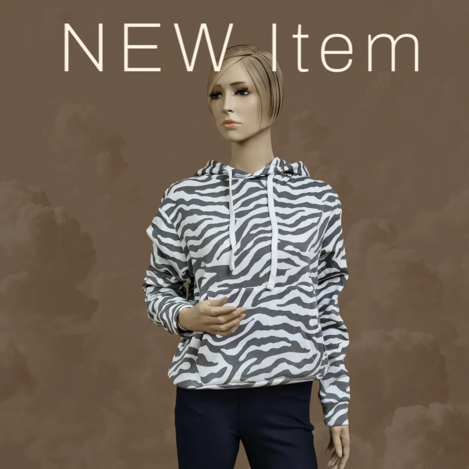Zebra Print fleece Hoodie