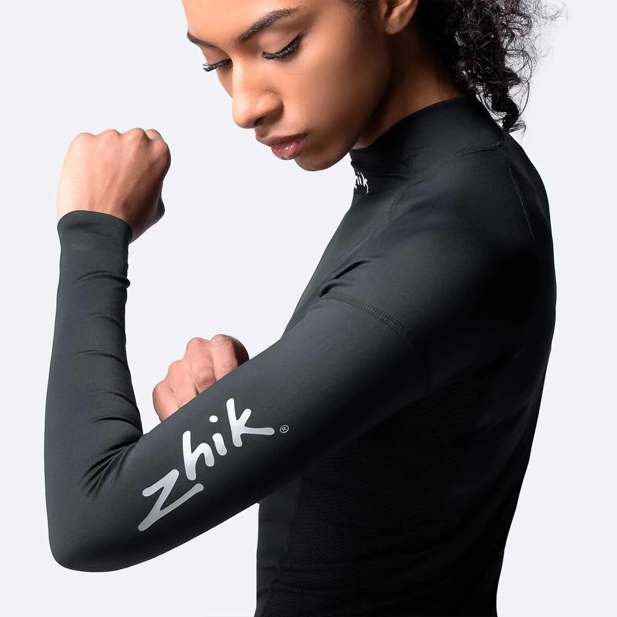 Zhik Womens Long Sleeve Spandex Rash Vest Top - Black