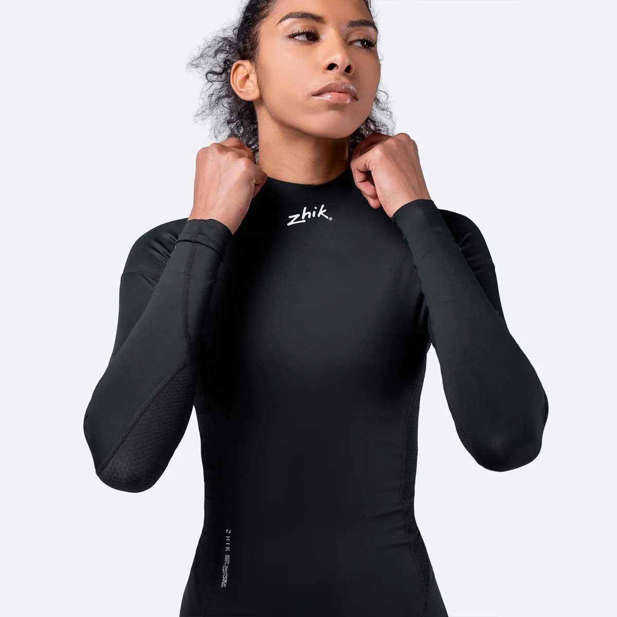 Zhik Womens Long Sleeve Spandex Rash Vest Top - Black